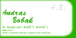 andras bobak business card